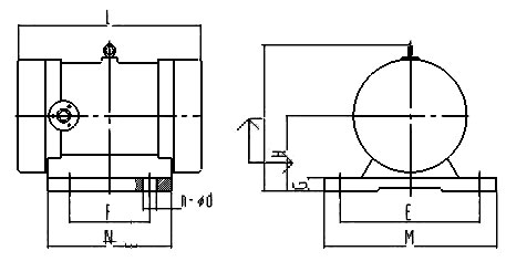 YZU振動(dòng)電機(jī)尺寸圖示